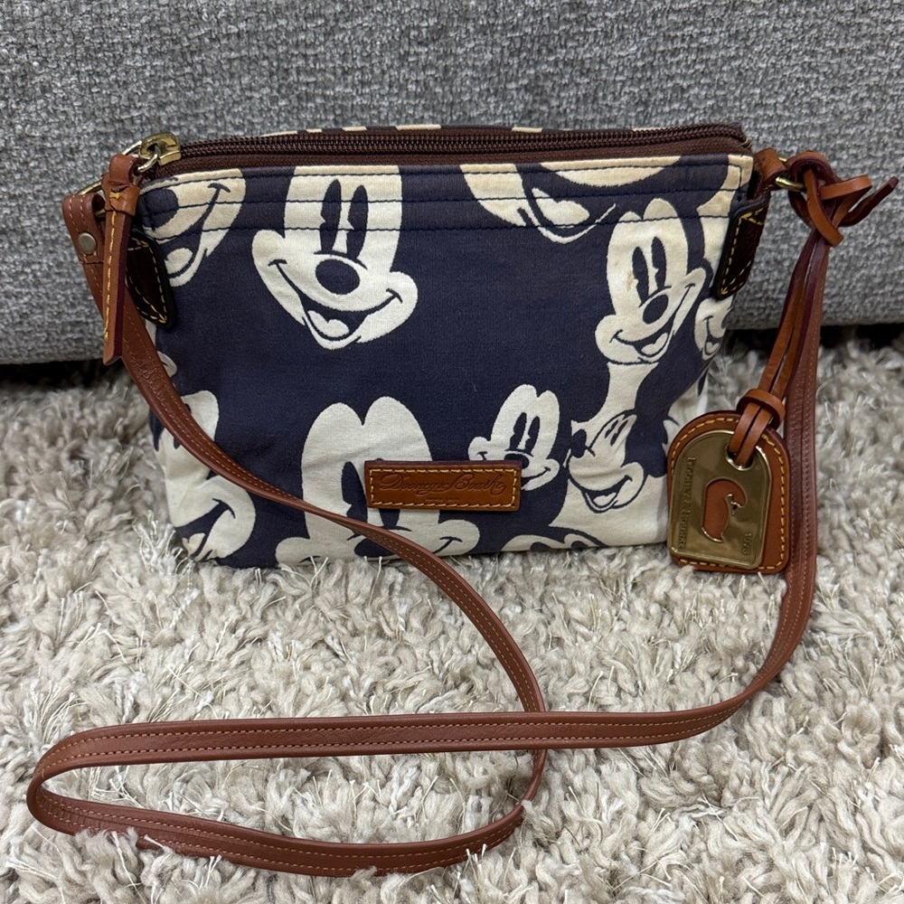 Disney Navy and Cream Mickey Faces Crossbody Bag